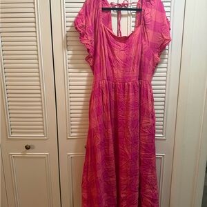 Lane Bryant Vibrant Pink Maxi Dress